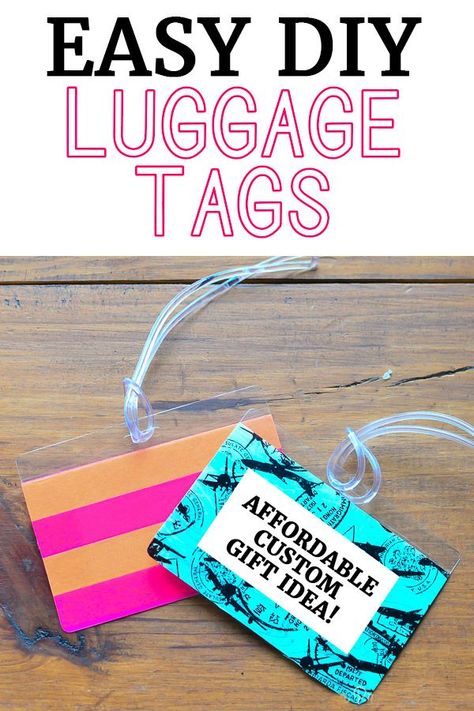 Need a quick cheap gift idea? These simple DIY luggage tags can be customized in just 5 minutes! Cricut Luggage Tags Acrylic, Garden Wood Projects, Diy Luggage Tags, Polished Habitat, Luggage Tags Diy, Garden Wood, Diy Luggage, Cheap Gift, Beach Diy