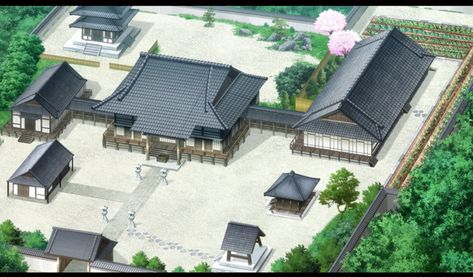 Namu Amida Butsu! Rendai Utena ep Fantasy Japanese House, Traditional Japanese Estate, Japanese Home Layout, Traditional Japanese Mansion, Japanese House Art, Amida Butsu, Scifi City, Ancient Chinese Architecture, Traditional Japanese Architecture