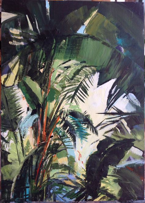 Jungle Painting, Tropical Painting, Jungle Art, Art Tropical, Plant Painting, Art Et Illustration, Tropical Art, Art Workshop, Tropical Plants