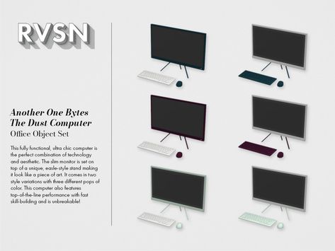 RAVASHEEN's Another One Bytes The Dust Computer - Colors Sims 4 Bedroom, Custom Computer, Free Sims 4, Sims 4 Expansions, Sims House Design, Sims 4 Characters, Sims 4 Toddler, Sims 4 Cc Furniture, Sims 4 Collections