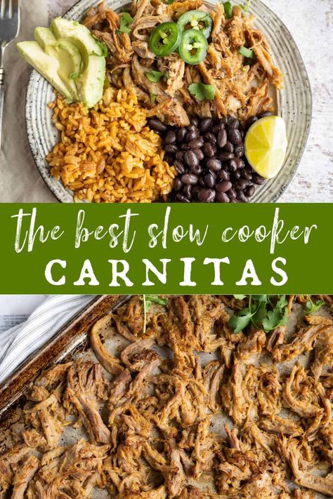 Healthy Pork Butts In The Crock Pot, Mexican Shredded Pork, Shredded Pork Crockpot, Crockpot Carnitas Recipes, Pork Tacos Crockpot, Crockpot Pork Carnitas, Health Era, Gf Dinners, Slow Cooker Carnitas