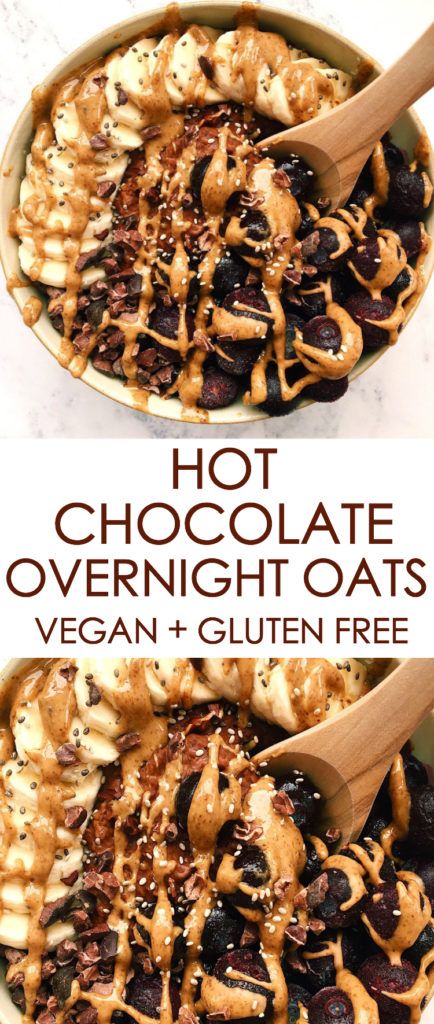 Hot Chocolate Overnight Oats | Gina Burgess Low Carb Vegan Breakfast, Overnight Oats Vegan, Chia Overnight, Dairy Free Hot Chocolate, Chocolate Overnight Oats, Vegan Overnight Oats, Oat Recipes Healthy, Nutrition Label, Breakfast Oatmeal