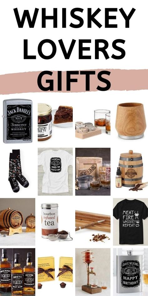 Looking for gift ideas for whiskey lovers? Our gift guide features unique whiskey inspired gifts that they will love! Whiskey Accessories Gifts, Whiskey Gifts For Men Christmas, Whiskey Christmas Gift, Whiskey Basket Gift For Men, Bourbon Lovers Gift Ideas, Gifts For Bourbon Lovers, Bourbon Gifts For Men, Whiskey Gift Ideas, Whiskey Gift Basket