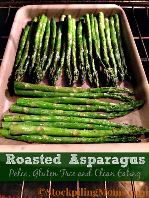 Roasted Asparagus is great paleo, gluten free side dish recipe! Asparagus Dishes, Asparagus Recipes Baked, Paleo Side Dishes, Dinner Healthy, Roasted Asparagus, Dinner Meals, Healthy Sides, Asparagus Recipe, Oven Recipes