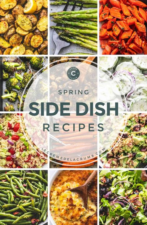 Seventeen incredibly easy and delicious Side Dish Recipes for Springtime – from veggies to potatoes ... Brown Sugar Green Beans, Brown Sugar Roasted Carrots, Spring Side Dishes, Best Broccoli Salad Recipe, Butter Carrots, Green Beans With Bacon, Creamy Cucumber Salad, Easy Holiday Recipes, Chicken Pasta Salad