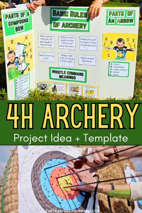 4h Archery Projects, Archery Arts And Crafts, 4h Fair Projects, 4h Presentation Ideas Kids, 4-h Ideas, 4-h Shooting Sports Poster Ideas, 4h Shooting Sports Projects, 4h Projects, Making A Archery Target With Paper Directions