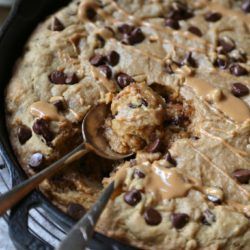 Skillet Blondie, Cookie In A Skillet, Peanut Butter And Chocolate Chips, Skillet Cookie, Peanut Butter And Chocolate, Made For Each Other, Peanut Butter Chocolate Chip, Peanut Butter Chocolate, Peanut Butter Recipes