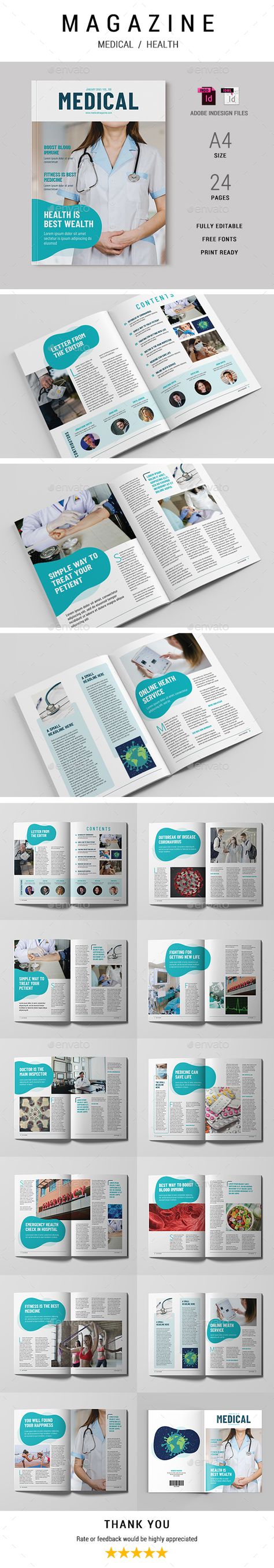 Medical Magazine Template Nursing Magazine Cover, Medical Newsletter Design, Medical Magazine Cover Design, Medical Magazine Cover, Medical Magazine Design, Medical Book Cover, Medical Newsletter, Medical Magazine, Newsletter Design Print