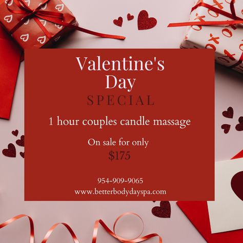 Valentines Spa Specials, Valentines Massage Specials, Valentine Day Massage, Massage Special Offers, Couples Massage Quotes Valentines Day, Best Massage Oil For Couples, Botox Lips, Mirror Decor Living Room, Massage Business