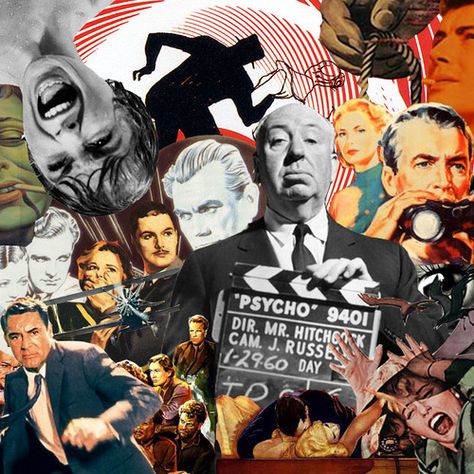 Hitchcock collage Hitchcock Film, Alfred Hitchcock Movies, Movie Collage, North By Northwest, Cinema Posters, Alfred Hitchcock, Tv Episodes, Film Director, Classic Movies