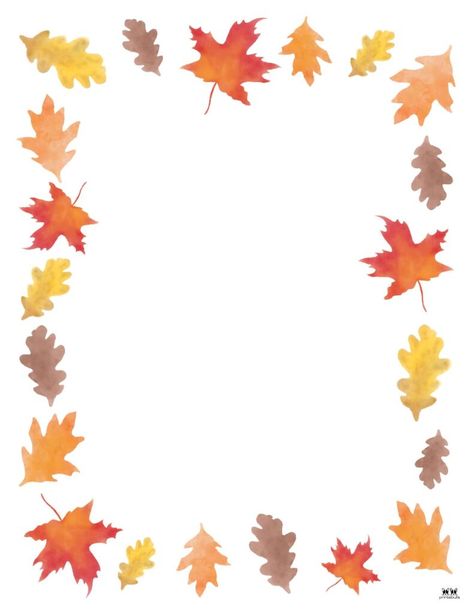 Free Printable Borders, Printable Borders, Printable Leaves, Printable Border, Leaf Border, Free Print, Free Printable Calendar, Colorful Leaves, Calendar Printables