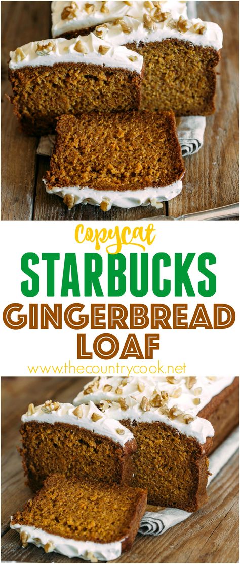 Starbucks Gingerbread Loaf Recipe, Gingerbread Loaf Recipe, Gingerbread Loaf, Savory Breads, A Slice Of Cake, Holiday Bread, Slice Of Cake, Biscuit Recipes, Baking Fun