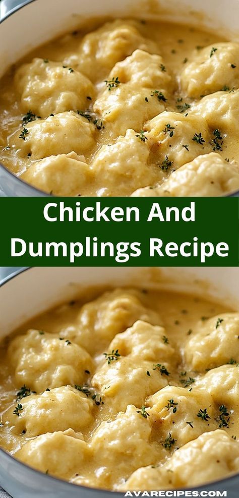 Need a one-pot wonder for your next family gathering? Discover this Chicken and Dumplings recipe, where creamy broth meets delightful dumplings, making it the ideal comfort food that everyone will love. Good Healthy Dinner Recipes, Easy Drop Dumplings, Best Chicken And Dumplings, Creamy Chicken And Dumplings, Drop Dumplings, Chicken Soup Recipes Easy, Broth Chicken, Chicken Dumpling Soup, Chicken Dumplings Recipe