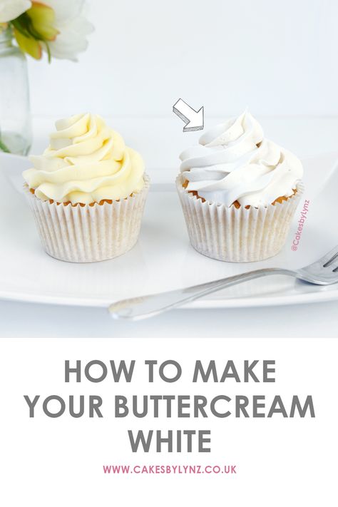 How to make your Buttercream Frosting White - Buttercream Cake Decorating Tutorial White Frosting Recipes, American Buttercream Recipe, White Buttercream Frosting, White Buttercream, Buttercream Cake Decorating, White Cakes, White Cupcakes, Icing Frosting, Fondant Baby