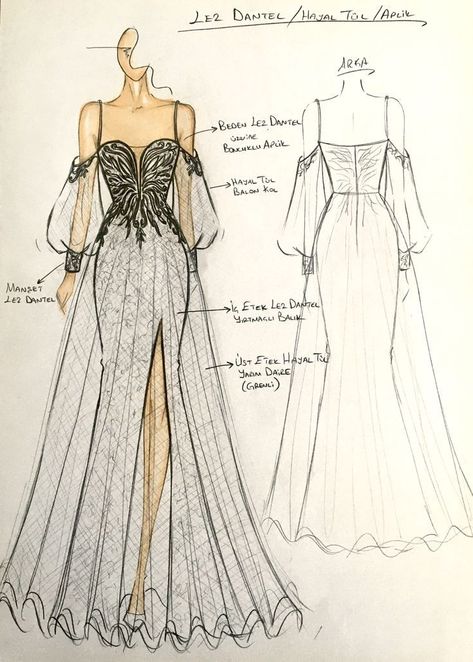 Princess Dress Design Sketches, Dress Designs Drawing Sketches Fashion Designers, Fashion Design Digital, Fashion Design Inspiration, Fashion Model Drawing, Fashion Illustration Tutorial, Fashion Design Books, Fashion Figure Drawing, Dress Illustration