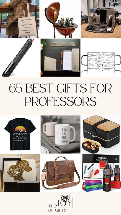 Are you looking for the perfect professor gift? Find it in this collection of the best gifts for professors from The Joy of Gifts! You'll see funny professor gifts, practical gifts for professors, and gorgeous personalized gifts for professors. Enjoy! Gifts For Academics, College Professor Gifts Ideas, Professor Appreciation Gifts College, College Professor Gifts, Professor Gift Ideas, Christmas Gifts For Professors, Gifts For High School Teachers, Gift Ideas For Male Teachers, Gifts For Male Teachers