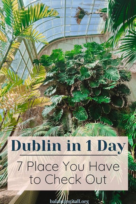 This is an image of the botanical gardens in Dublin. In my blog post, I'm sharing the 7 things you have to do in Dublin when you only have 24 hours to spend. Ireland Itinerary, Dublin Travel, Dublin City, Dublin Ireland, Ireland Travel, City Centre, Belfast, Travel Itinerary, 1 Day