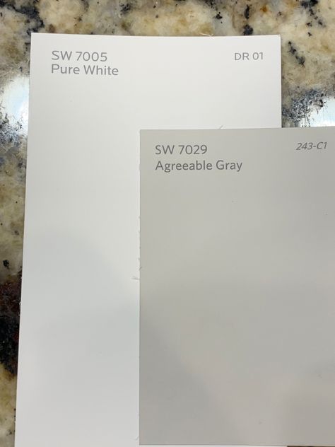 Light Grey Trim White Walls, White Walls And Gray Trim, Best White Trim Paint With Agreeable Gray, Agreeable Gray Mood Board, Agreeable Gray With White Trim, Agreeable Gray With Pure White Trim, Agreeable Gray Trim Color, Pure White And Agreeable Gray, Agreeable Gray Sherwin Williams Trim