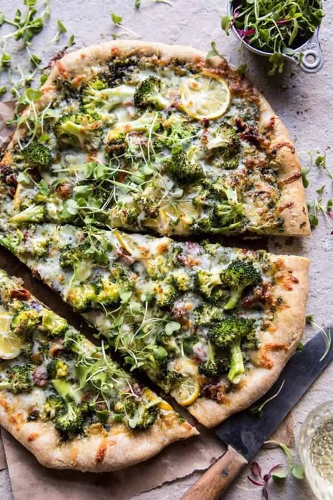 Whole Wheat Lemon Roasted Broccoli Pizza | halfbakedharvest.com #healthy #pizza #recipes #broccoli Cook Broccoli, Broccoli Pizza, Recipes Broccoli, Healthy Pizza Recipes, Whole Wheat Pizza, Healthy Pizza, Flatbread Pizza, Half Baked, Half Baked Harvest