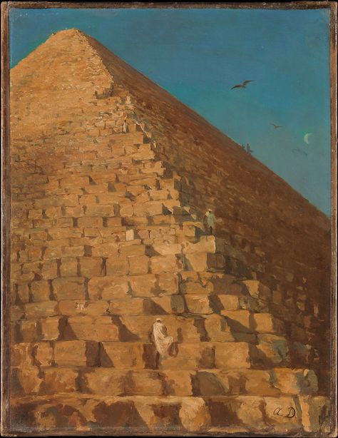 Adrien Dauzats | The Great Pyramid, Giza | The Metropolitan Museum of Art Masterpieces Painting, The Great Pyramid, Great Pyramid, Great Pyramid Of Giza, Egyptian Pyramids, Pyramids Of Giza, Egypt Travel, Modern Artists, Giza