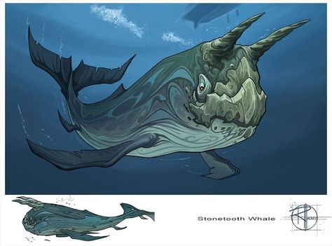 Stonetooth Whale are one of the primary game the Orkaan hunt. Whale Hunting, Orca Whale, Cool Monsters, Fantasy Beasts, Have Inspiration, Monster Concept Art, Creature Drawings, Alien Creatures, Fantasy Monster