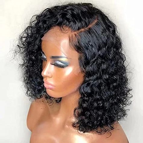 Quinlux Wigs Short Bob Curly Hd Invisible Lace Front Wigs 13X6 Side Deep Part Human Hair Wigs For Black Woman Pre Plucked Brazilian Remy Hair Short Deep Wave Transparent Lace Wigs 150% Density 10inch Short Deep Wave, Kręcony Bob, Deep Wave Bob, Short Bob Curly, Human Lace Wigs, Invisible Lace, Curly Bob Wigs, Human Wigs, Short Curly Bob