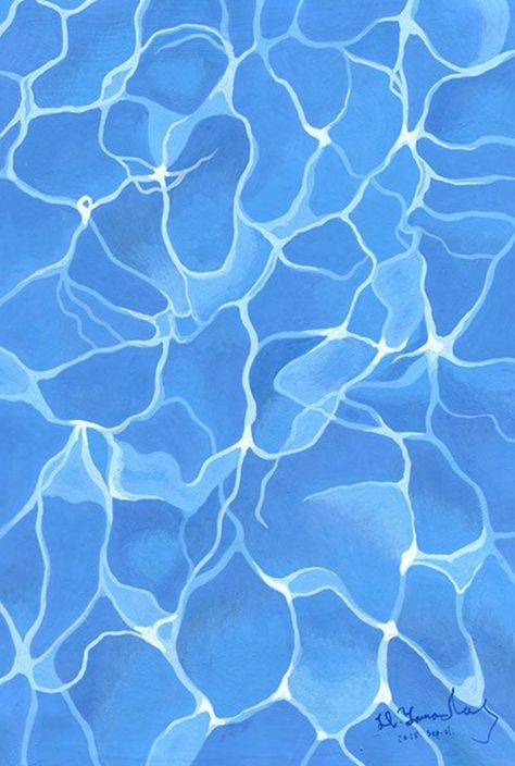 Blue Art Work, Blue Illustration Art, Water Texture, Water Pattern, Pool Art, Water Illustration, Water Drawing, Water Surface, Water Patterns