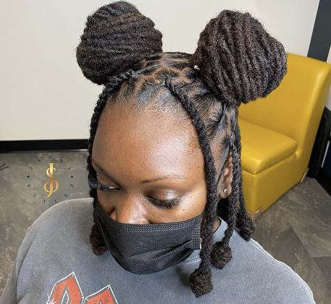 Dreadlock Updo Hairstyles, Dreadlock Updo, Textured Locs, Short Locs Styles, Colorful Highlights, Locs Inspiration, Dreads Styles For Women, Loc Updo, High Puff