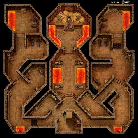 #ttrpg #battlemap #dndmap #darkestmaps Dungeon Battlemap, Dm Inspiration, Dnd Idea, Wizard Tower, Fantasy Locations, Wizard Games, Game Map, Egypt Map, Ancient Pyramids