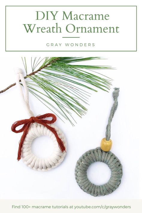 How to make a mini macrame wreath!! #macrame #macrameart #macrameornaments #macramewreath #diywreathideas #diyornaments #diychristmasgifts #diychristmasornaments #diychristmasdecorations Mini Macrame Wreath Diy, Mini Macrame Wreath, Macrame Wreath Ornament Diy, Quick Diy Gifts For Friends, Easy Macrame Wreath, Macrame Wreath Diy, Macrame Wreath Ornament, Macrame Ornaments Diy, Mini Wreath Diy