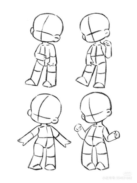 Chibi Body, Chibi Sketch, Different Poses, 캐릭터 드로잉, Chibi Drawings, Figure Drawing Reference, Dessin Adorable, Art Poses, Art Tutorials Drawing