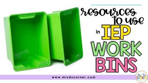 I talk a lot about using an IEP work bin system in the classroom.  But what kind of resources can you use to put in these work bins?  The short answer? Anything as long as it will help a student make progress towards his or her IEP goals.   If you are brand new to IEP […] Visual Motor Activities, Teaching Patterns, Work Bins, Special Needs Resources, Classroom Style, Living Skills, Iep Goals, Task Boxes, Talk A Lot