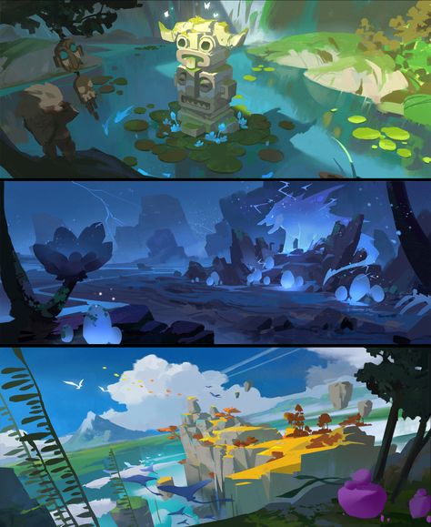 ArtStation - Dawn of Isles, %cheng Concept Art For Games, Concept Environment Art, Amazon Illustration, Environmental Art Concept, Concept Art Background, Animation Concept Art, Concept Art Environment, Concept Artist Portfolio, Environmental Artwork