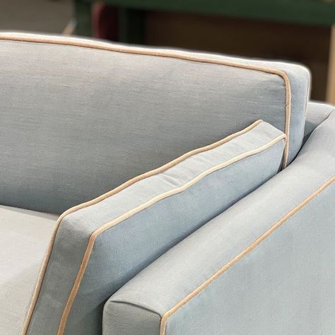 O. Henry House Upholstery on Instagram: "Thoughtful design details elevate this custom sofa creation  Every inch speaks to luxury, from the bespoke hand-turned legs adorned with brass casters to the sumptuously soft @pindlercorp - Bennington linen upholstery. Contrast welt in @perennialsfabrics Plushy, adds a subtle detail that sets this piece apart.   #DesignShowroom: @paulplusatlanta   #ohhstyle #ohenryhouse #paulplusatlanta #customupholstery #furnituremaker #atlantahome #atlantainteriors #CustomSofa #BespokeDesign #HandTurnedLegs #BrassCasters #LuxuryUpholstery #DesignDetails #InteriorDesign #HomeDecor #ElegantInteriors #CraftsmanshipExcellence" O Henry, Piped Cushion, House Family, Atlanta Homes, Turned Leg, Custom Sofa, Linen Upholstery, Elegant Interiors, Furniture Maker