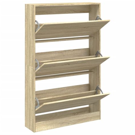 This shoe cabinet is an excellent choice to store your shoes in an organised way, especially for tight and narrow spaces thanks to its compact design. Durable material: The engineered wood is of exceptional quality with a smooth surface and also features strength, stability, and resistance to moisture.Ample storage space: This shoe rack features 3 flip drawers, providing ample space to keep your shoes within reach and well organised.Practical top: The sturdy top of the shoe cupboard is ideal ... Shoe Cupboard, Sonoma Oak, Legal Documents, Shoe Storage Cabinet, Shoe Cabinet, Shoe Storage, Compact Design, Shoe Rack, Decorative Objects