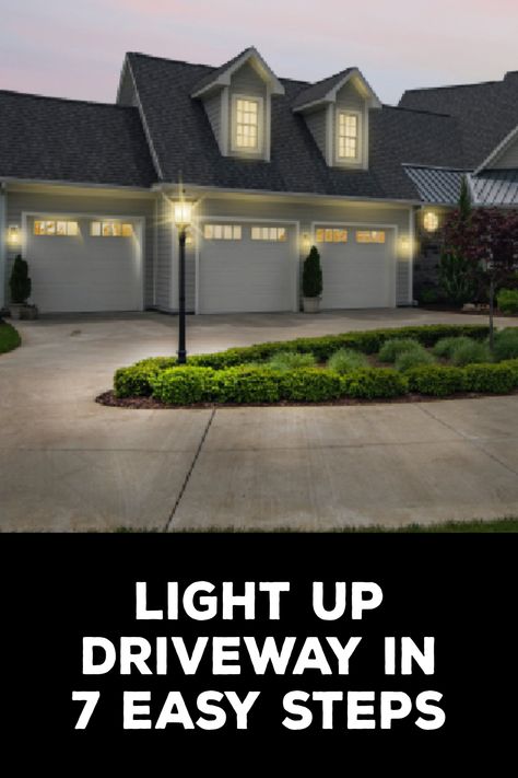 How to Light up Driveway Lighted Driveway, Dark Driveway, Driveway Lighting Ideas, Ground Lighting, Driveway Lights, Improve Curb Appeal, In-ground Lights, Driveway Ideas, Indoor Lights