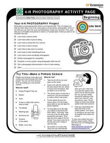 4-H Photography Beginning Activity Pages Worksheet 4h Photography Project Ideas, 4h Photography Project, Photography Worksheets, Yearbook Classroom, Class Printables, Digital Art Lessons, Teaching Yearbook, 4h Ideas, Family Consumer Science