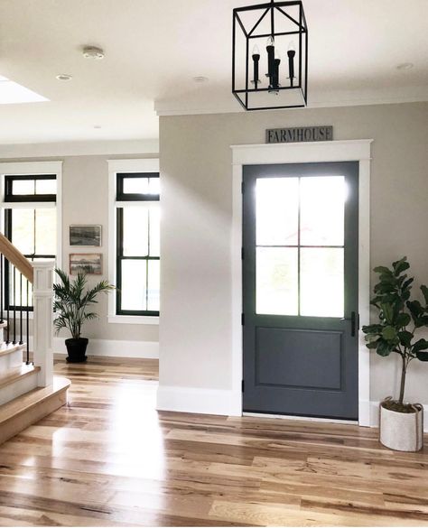 Wall color Entryway Floor, Farmhouse Foyer, Foyer Entryway, Minimalist Furniture, Home Fashion, My New Room, Interior Paint, First Home, My Dream Home