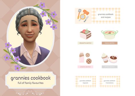 Grannies Cookbook - The Sims 4 Catalog Mini Eggs Cake, Three Cheese Pizza, Baby Reveal Cakes, Lox And Bagels, Pie And Mash, Banana Toast, Sushi Platter, Blueberry Lemon Cake, Hairstyle Tutorials