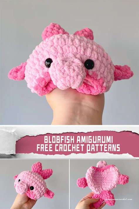 Crochet your own adorable Blobfish friend! #CrochetPatterns #Amigurumi Blobfish Crochet, Amigurumi Crochet, Video Tutorial, Crochet Amigurumi, Free Crochet Pattern, Free Crochet, Crochet Projects, Crochet Pattern, Free Pattern