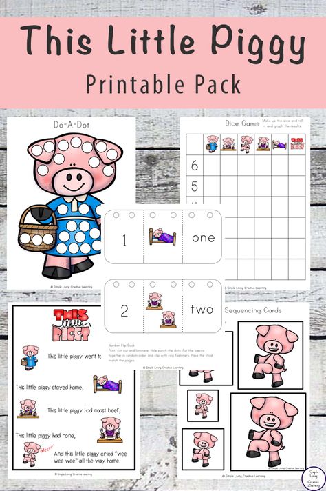 Nursery Rhymes Preschool, Nursery Rhyme Theme, Nursery Rhymes Activities, Sequencing Cards, Rhyming Activities, Do A Dot, This Little Piggy, Creative Learning, Kids' Book