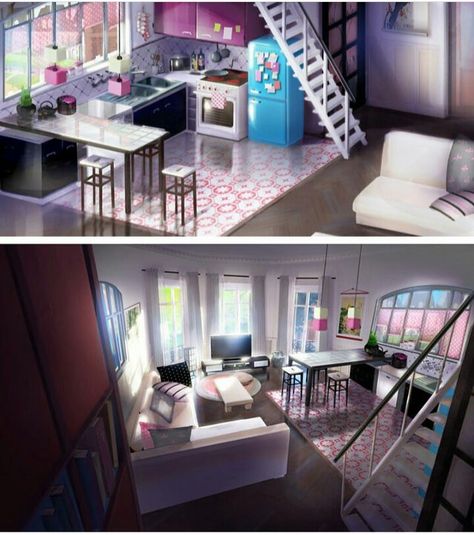 Marinette's house. Whoa. Someone did this. Someone took the time to figure out the entire floorplan from random shots and angles. That's awesome. Ladybug House, Living Room And Kitchen, Ladybug And Cat Noir, Miraculous Ladybug Oc, Miraculous Ladybug Wallpaper, Ladybug Anime, Miraculous Ladybug Movie, Miraculous Ladybug Fan Art, Miraculous Ladybug Anime