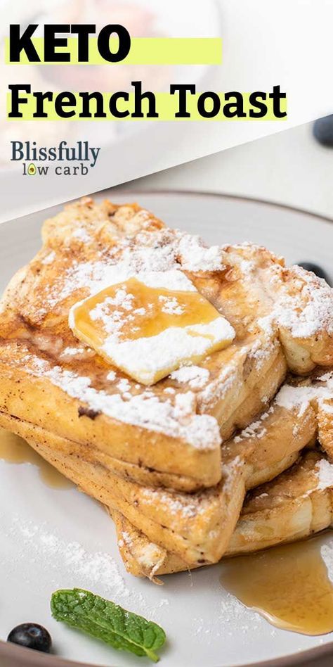 Enjoy a fun breakfast with this Keto French Toast! Made with my high-protein, Zero Carb Bread, it’s perfect topped with butter, powdered monk fruit sweetener, and berries. Keto Egg Loaf, Zero Carb Bread, Low Carb French Toast, Low Carb Low Calorie Recipes, Keto French Toast, Egg Loaf, Healthy Low Carb Breakfast, Monk Fruit Sweetener, Fun Breakfast