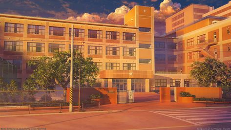 Sunset School, Gacha Backgrounds Outside, Visual Novel Game, Novel Game, Episode Interactive Backgrounds, Episode Backgrounds, Scene Background, Scenery Background, Sunset Background