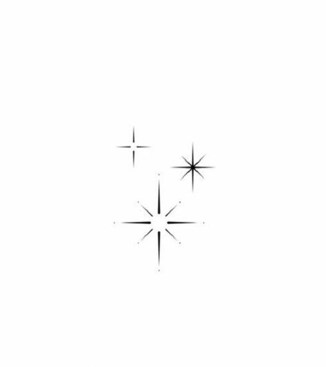 3 Stars Tattoo Design, Star Friendship Tattoos, Guiding Star Tattoo, Simple Star Tattoo Design, Christian Star Tattoo, Star Cluster Tattoo, Simple Star Tattoo, Sparkle Tattoo Ideas, Small Friendship Tattoos