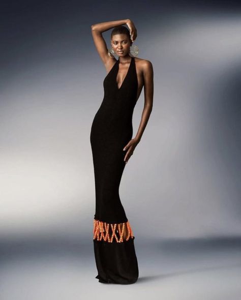 Twitter Black Woman Luxury Aesthetic, Colorful Gown, Resort 2025, Ancient Dress, Uni Outfits, Halter Neck Dress, Fashion Aesthetics, Festival Dress, Female Fashion