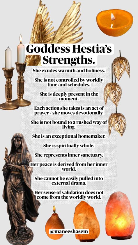 @maneeshasem #hestia #greekgoddess #goddessofthehearth #olympians #goddessarchetypes #themystic Hestia Goddess Aesthetic, Hestia Worship, Hestia Altar, Hestia Goddess Art, Hestia Correspondences, Hestia Goddess Offerings, Goddess Offerings, Wicca God And Goddess, Wiccan Deities