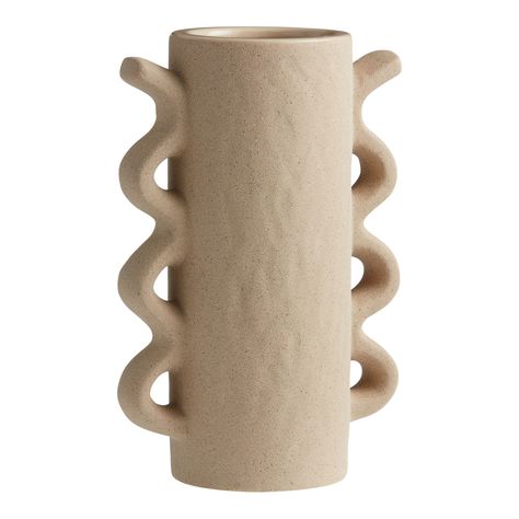 You'll love the Natural Ceramic Vase With Wave Handles at World Market. Browse our entire collection of Vases, available online or at one of our 270+ stores. Bobby Berk, Colorful Eclectic, Rugs Outdoor, Natural Ceramic, Beginner Pottery, Air Dry Clay Projects, Hand Built Pottery, Clay Vase, Pottery Crafts