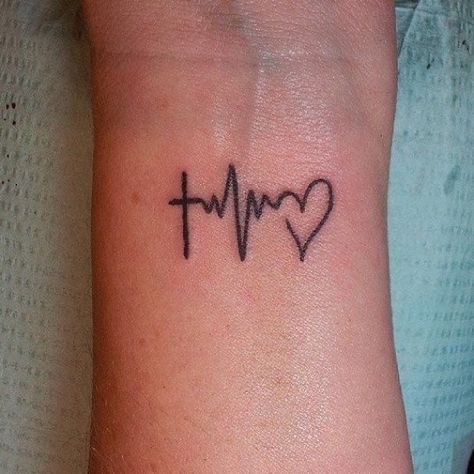 Heartbeat Tattoo With Name, Pulse Tattoo, Heartbeat Tattoo, Cool Wrist Tattoos, Cross Tattoos For Women, Small Forearm Tattoos, Flower Wrist Tattoos, Tattoos Mandala, Wrist Tattoos For Guys