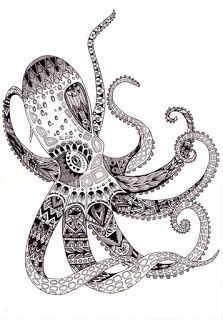 JESSICA ROSE ANNE ILLUSTRATION: Octopus Illustration Octopus, Squid Tattoo, Octopus Drawing, Zentangle Animals, Octopus Tattoo Design, Octopus Tattoos, Jessica Rose, Octopus Tattoo, Octopus Art